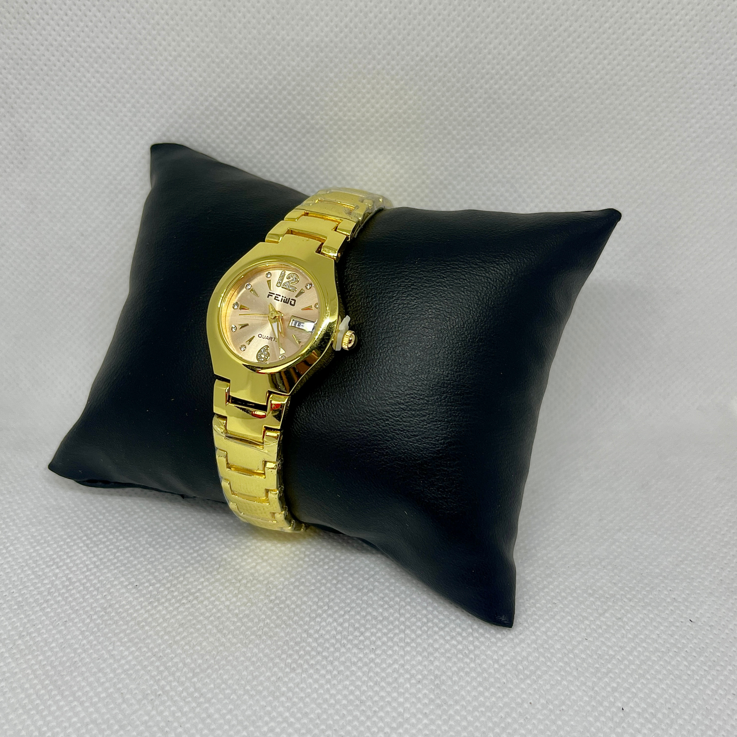 Feiwo Golden Stainsles Steel Couple Watch
