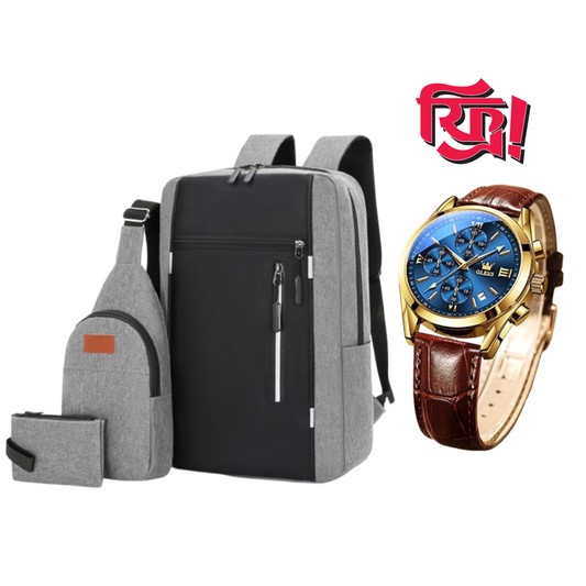 3-Piece Premium Bag Combo + Free Olive Brand Watch